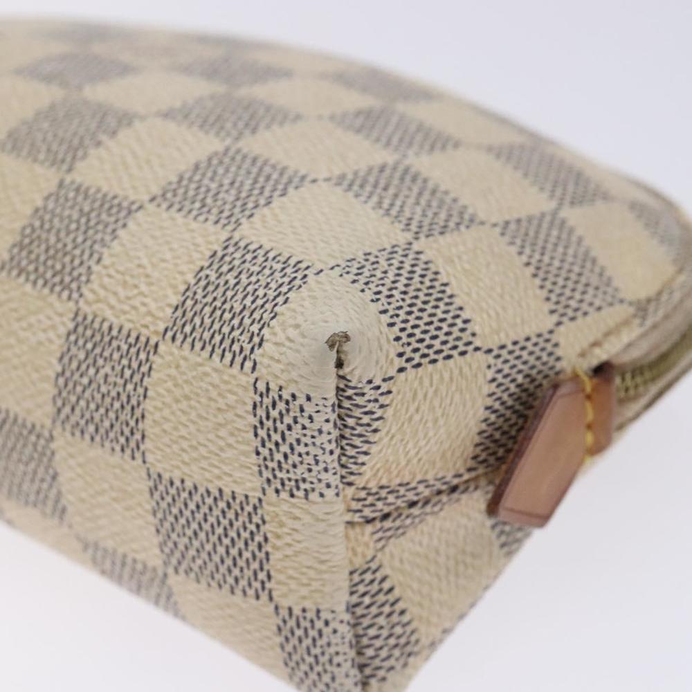 LOUIS VUITTON Damier Azur Pochette Cosmetic PM Pouch N60024 LV Auth 133169 - Picture 7 of 16